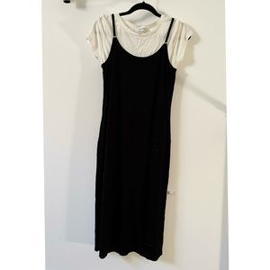 CK black dress with white top, size S